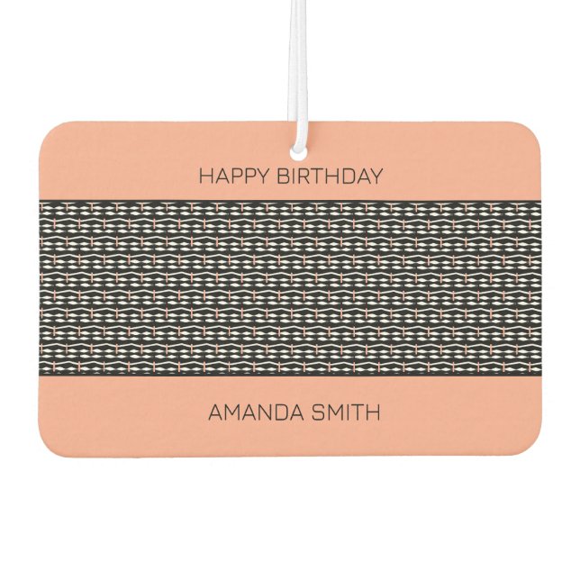 Ambientador Feliz cumpleaños, bonito patrón étnico africano (Anverso)