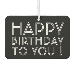 Ambientador "¡Feliz Cumpleaños!" Negro y Blanco