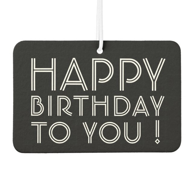 Ambientador "¡Feliz Cumpleaños!" Negro y Blanco (Anverso)