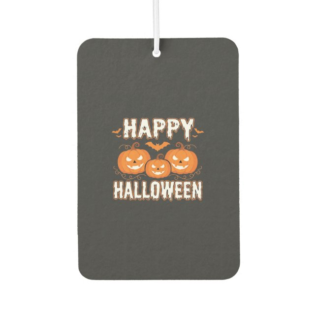 Ambientador Feliz Halloween Calabaza Murciélago Vector (Anverso)