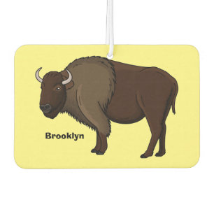 Ambientador Feliz ilustracion de búfalo de bisonte americano