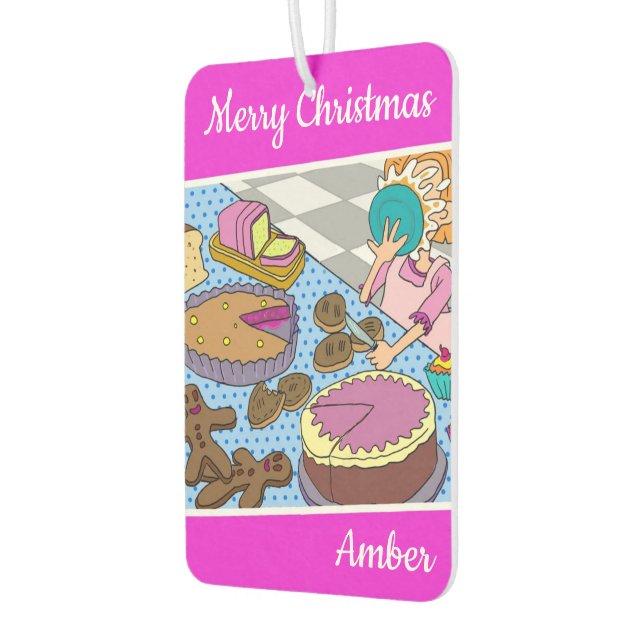 Ambientador Feliz Navidad Amber Car Freshener por dalDesignNZ (Izquierda)