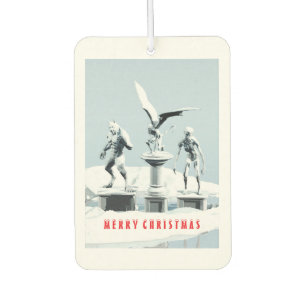 Ambientador Feliz Navidad. Esculturas de hielo monstruosas