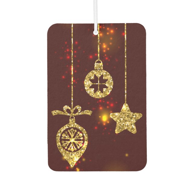 Ambientador Feliz Navidad, Purpurina de vacaciones rojas respl (Anverso)