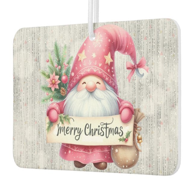 Ambientador Feliz Navidad Rosa Gnome Purpurinoso (Izquierda)