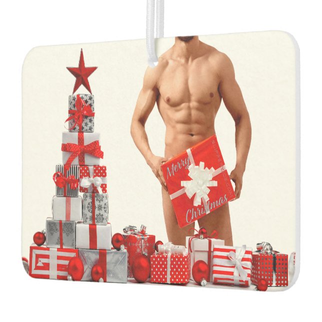 Ambientador Feliz Navidad SlipperyJoe regalo de plata blanca r (Izquierda)