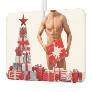 Ambientador Feliz Navidad SlipperyJoe regalo rojo blanco plata