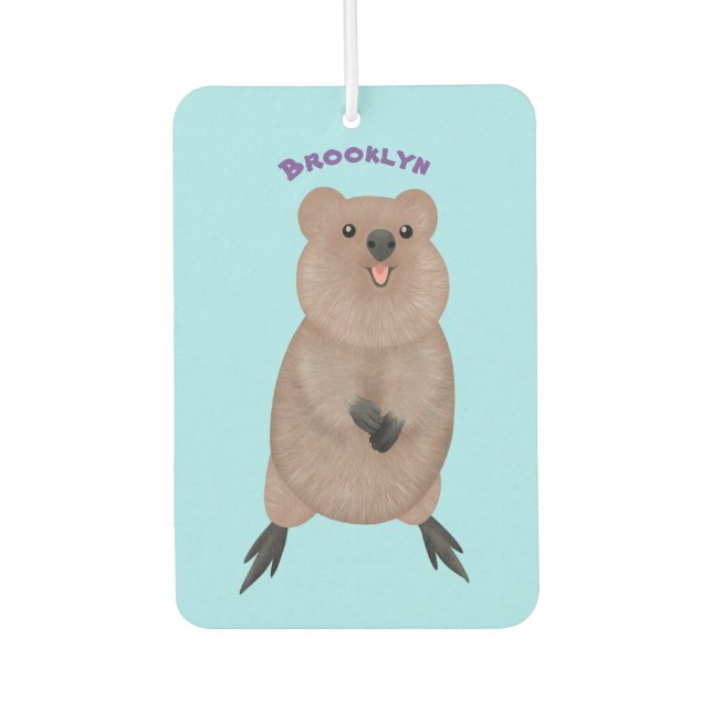 Ambientador Feliz y lindo diseño de personalizados de quokka (Anverso)