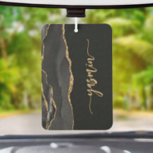 Firma Personalizada Ágata Negra Dorada