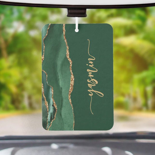 Ambientador Firma Personalizada Esmeralda Verde Oro Ágata (Subido por el creador)