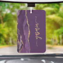 Firma Personalizada Púrpura Ágata Dorada