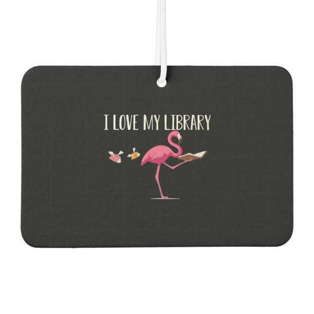 Ambientador Flamingo De Lecturas De Libros Divertidos Y Cuidad (Anverso)