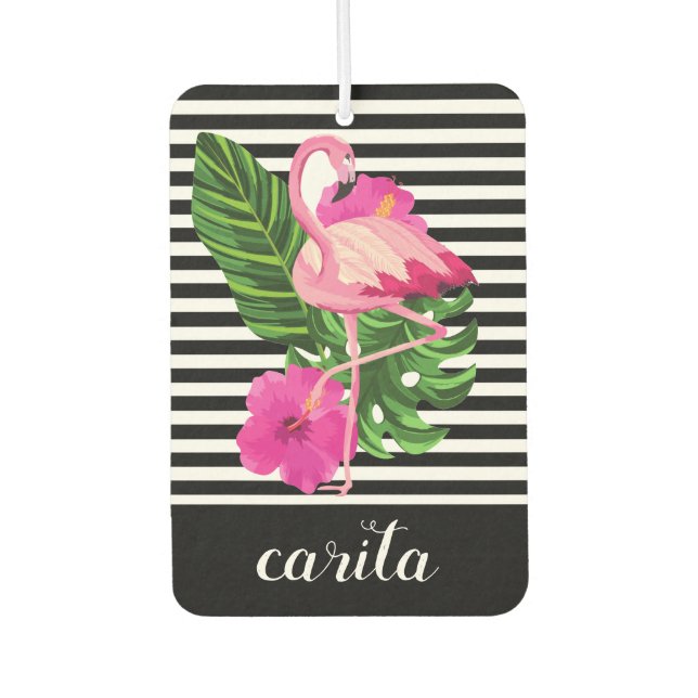 Ambientador Flamingo Personalizado Tirado Aire Freshener (Anverso)