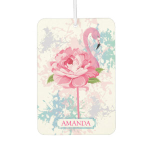 Ambientador Flamingo pintado a mano Monograma