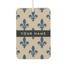 Fleur de Lis, Azul Marino sobre Beige, Real, Tu No