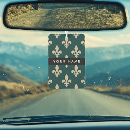 Ambientador Fleur de Lis, beige sobre verde, real, tu nombre