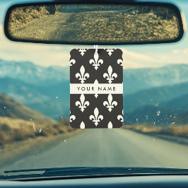 Ambientador Fleur de Lis, Blanco sobre Negro, Blanco, Tu Nombr
