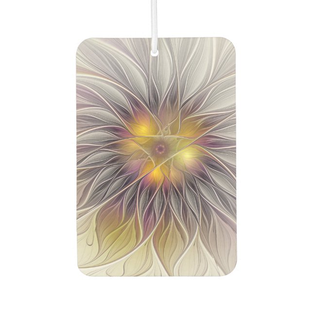 Ambientador Flor colorida luminosa, abstracta fractal moderno (Anverso)