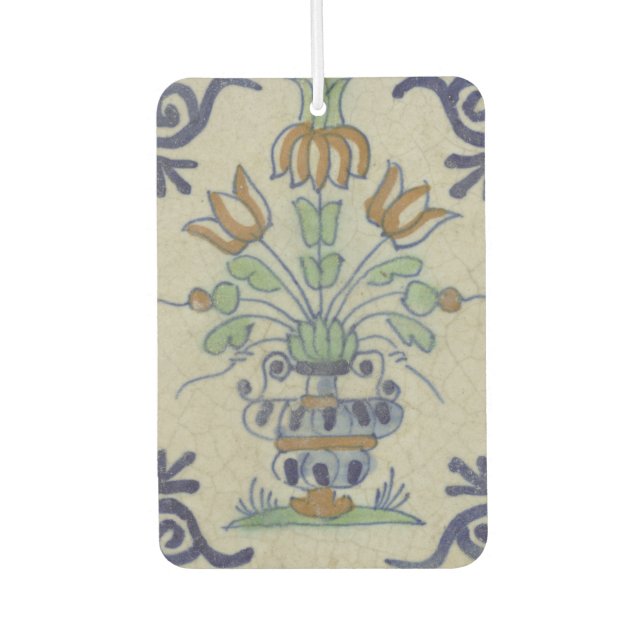 Ambientador Flor De Cerámica Delft Tile Antiguo (Anverso)