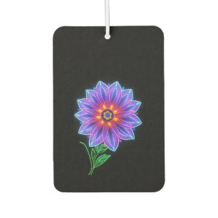 Ambientador Flor de Mandala de Neón sobre Fondo Oscuro