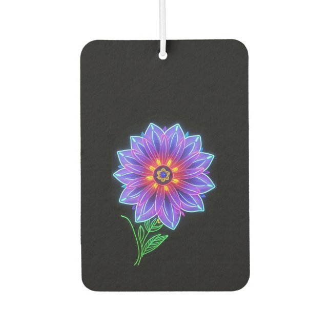 Ambientador Flor Neon Mandala en un fondo oscuro (Anverso)