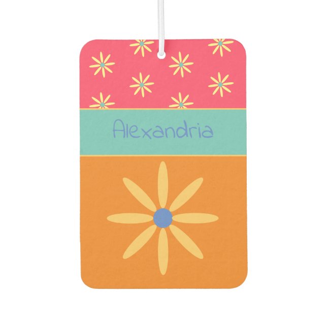 Ambientador Flor retro de nombre personalizado (Anverso)