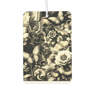 Ambientador Floral de antigüedades doradas con mariposas