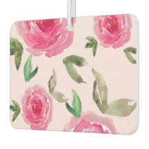 Ambientador floral de peonías con patrón acuarela