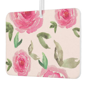 Ambientador floral de peonías con patrón acuarela
