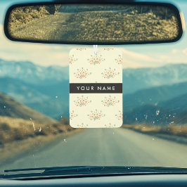 Ambientador Flores azules y rojas, negro, tu nombre