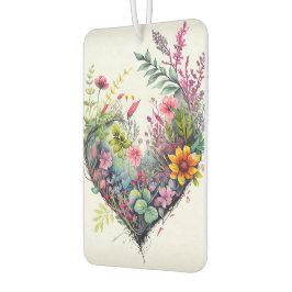 Ambientador Flores de acuarela vintage y amor al corazón
