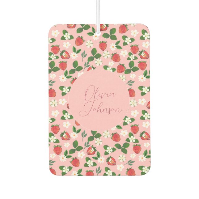 Ambientador Flores de Fresas Dulces Acuarela Floral (Anverso)
