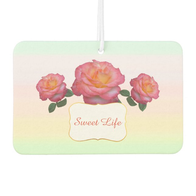 Ambientador Flores de rosa rosado (Anverso)