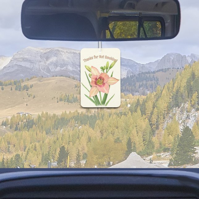 Ambientador Flores diurnas Arte botánico personalizado (Personalized Daylily Floral Botanical Art Design Air Freshener for Car or Home
)