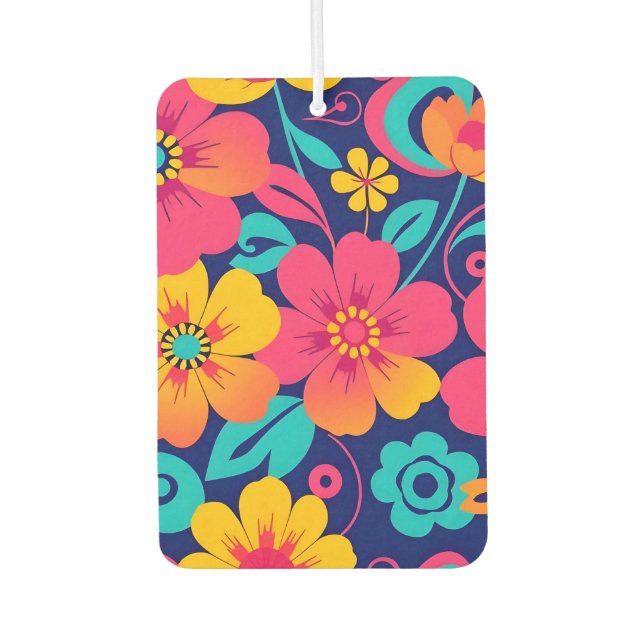 Ambientador Flores retro brillantes y audaces - Estilo dopamin (Anverso)