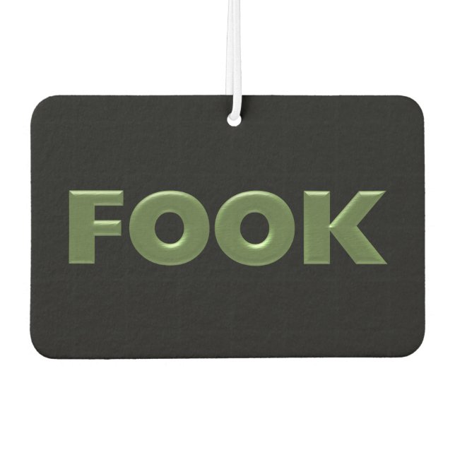 Ambientador Fook green black car air freshener (Anverso)