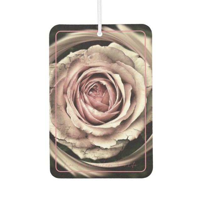 Ambientador Foto Air Freshener con texto y Rosa - HAMbyWG (Anverso)