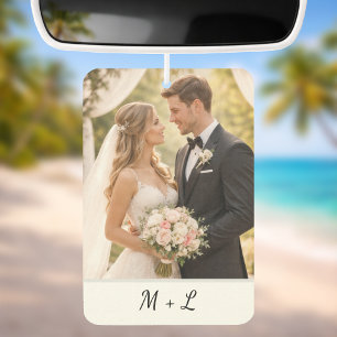 Ambientador Foto de boda personalizada con iniciales 