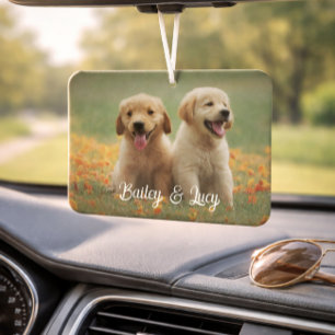 Ambientador Foto de Mascota Personalizable con Texto de Nombre
