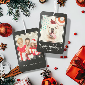 Ambientador Foto de personalizado Felices Fiestas de dos caras