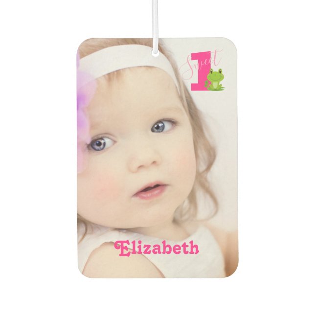 Ambientador Foto de una niña pequeña un año (Anverso)