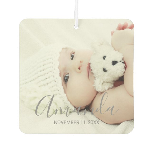 Ambientador Foto personalizado con nombre y texto personalizad (Anverso)