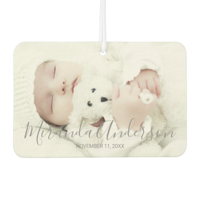 Ambientador Foto personalizado con nombre y texto personalizad (Anverso)