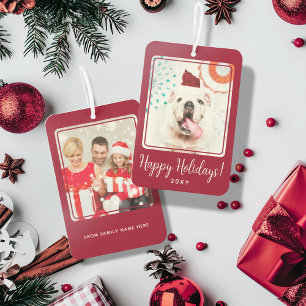 Ambientador Foto personalizado Felices Fiestas Rojas Regalo de