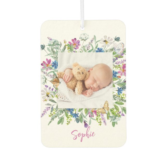 Ambientador Fotos con borde de flores silvestres  (Anverso)