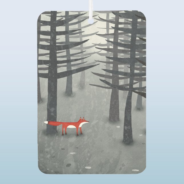 Ambientador Fox y el bosque (Fox and forest art car or vehicle air freshener)