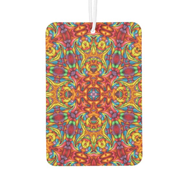 Ambientador Freaky Tiki Red Vintage Fractal Kaleidoscope (Reverso)