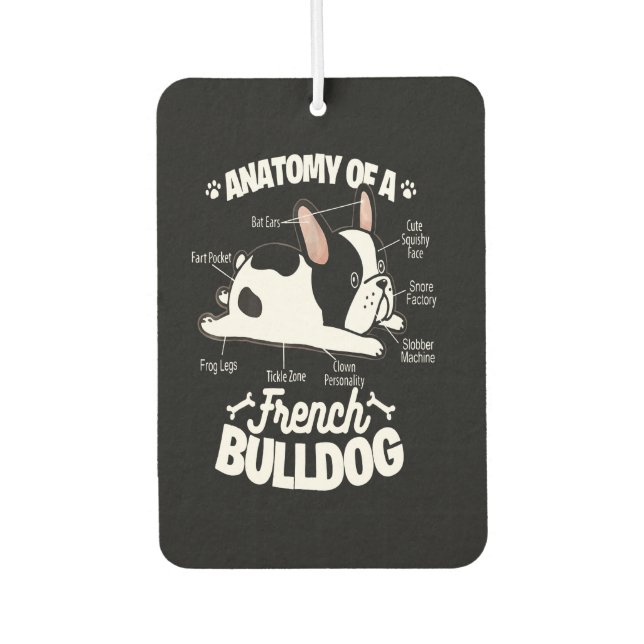 Ambientador Frenchie Gift | Anatomía De Un Bulldog Francés (Anverso)