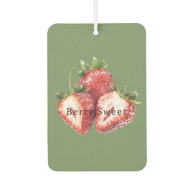 Ambientador Fresas Verde Oliva Dulces De Frutas   (Anverso)
