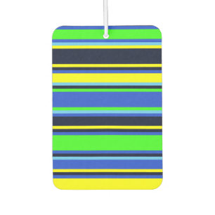 Ambientador Freshener de aire rayado azul, limón y amarillo